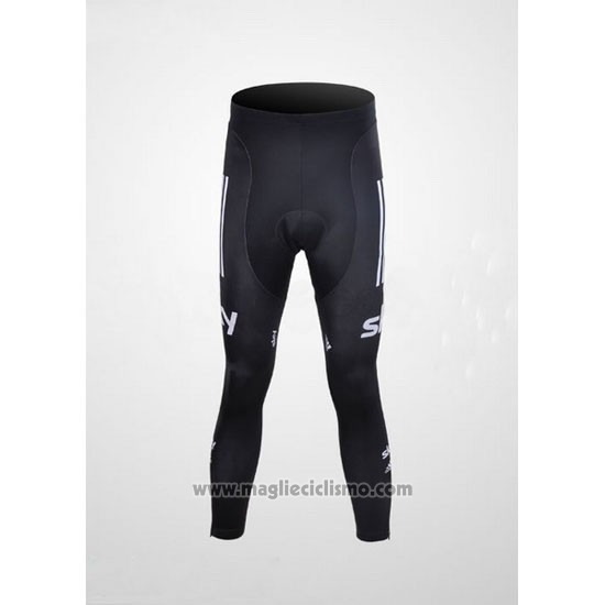 2012 Abbigliamento Ciclismo Sky Nero e Celeste Manica Lunga e Salopette